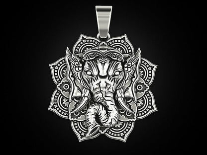 Zyan Gems | Unique Designed Ganesha Pendant |  Sterling Silver Oxidized Pendant