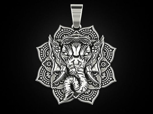 Zyan Gems | Unique Designed Ganesha Pendant |  Sterling Silver Oxidized Pendant