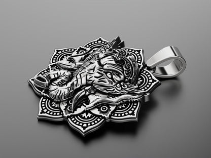 Zyan Gems | Unique Designed Ganesha Pendant |  Sterling Silver Oxidized Pendant