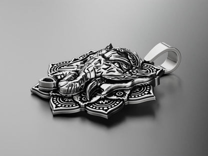 Zyan Gems | Unique Designed Ganesha Pendant |  Sterling Silver Oxidized Pendant
