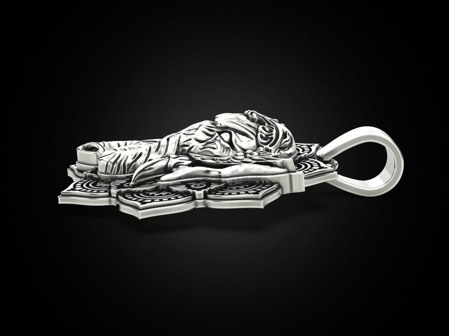 Zyan Gems | Unique Designed Ganesha Pendant |  Sterling Silver Oxidized Pendant