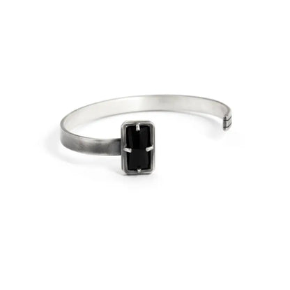 Zyan Gems |  Natural Black Onyx Bracelet for Men |  Sterling Silver Bracelet