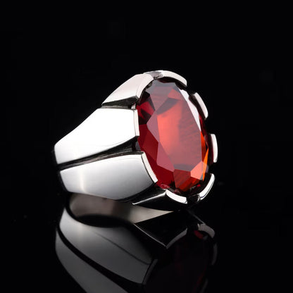 Zyan Gems | Unique Turkish Style Ring with Natural Gomed |  Sterling Silver Oxidized Ring