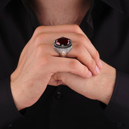 Zyan Gems | Unique Custom Name Style Ring with Natural Gomed |  Sterling Silver Oxidized Ring