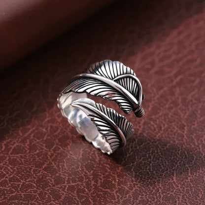 Zyan Gems | Exclusive Feather Style Signet Ring for Men, Oxidized Sterling Silver  Ring | Jewellery for Men