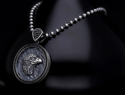 Zyan Gems | Unique Designed Eagle Pendant for Men |  Sterling Silver Oxidized Eagle Pendant