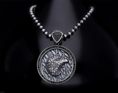 Zyan Gems | Unique Designed Eagle Pendant for Men |  Sterling Silver Oxidized Eagle Pendant