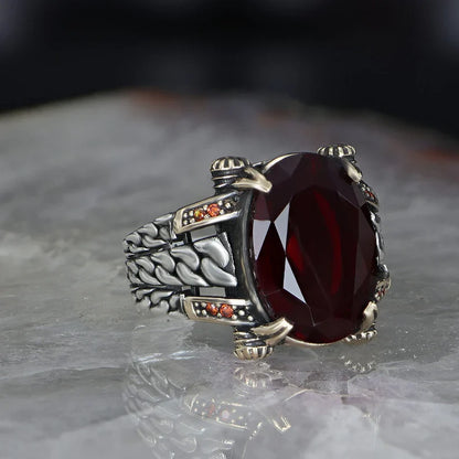Zyan Gems | Exclusively Designed Ring with Natural Gomed |  Sterling Silver Oxidized Ring