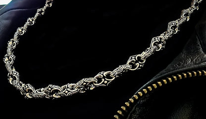 Zyan Gems | Unique Vintage Artistry Ancient Oxidized Chain |  Sterling Silver Chain