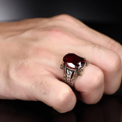 Zyan Gems | Exclusively Designed Ring with Natural Gomed |  Sterling Silver Oxidized Ring