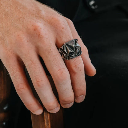 Zyan Gems | Unique Designed Zigzag Style Turkish Style Ring with White Zirconia | 925 Sterling Silver Oxidized Ring Jewelry Authenticity and 925