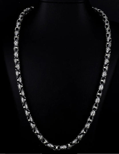 Zyan Gems | Unique Vintage Artistry Ancient Oxidized Chain |  Sterling Silver Chain