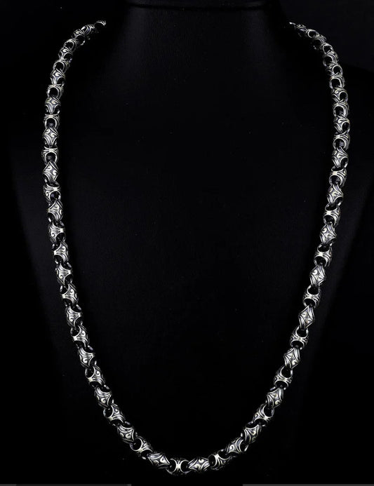 Zyan Gems | Unique Vintage Artistry Ancient Oxidized Chain |  Sterling Silver Chain