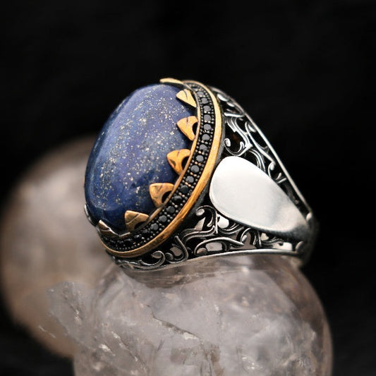 Turkish Lapis Lazuli Ring Handmade Premium Design