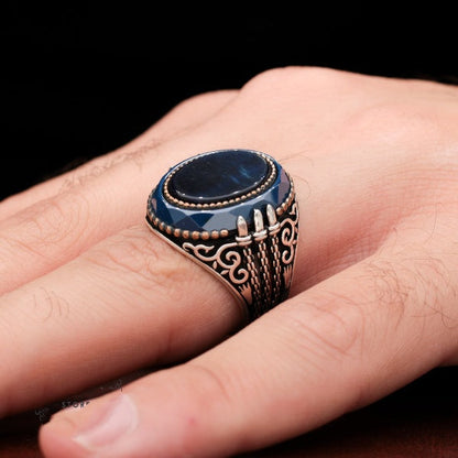Turkish Tiger-eye With Special Cut zircon Handmade Exclusive Design