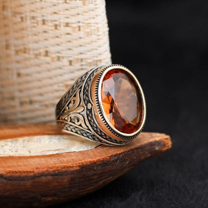 Turkish Zultanite Stone Men's Ring Handmade Premium Design