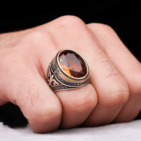 Turkish Zultanite Stone Men's Ring Handmade Premium Design