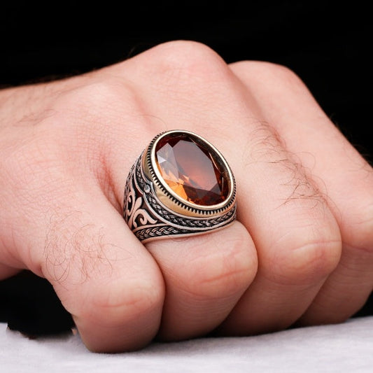Turkish Zultanite Stone Men's Ring Handmade Premium Design
