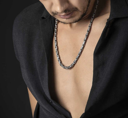 Zyan Gems | Unique Hand Engraved Vintage Oxidized Chain |  Sterling Silver Chain