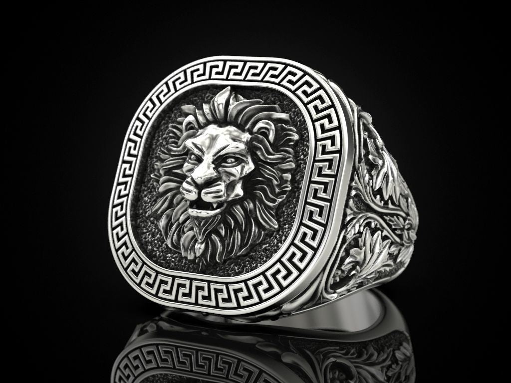 Zyan Gems | Unique Designed Lion Ring |  Sterling Silver Oxidized Ring