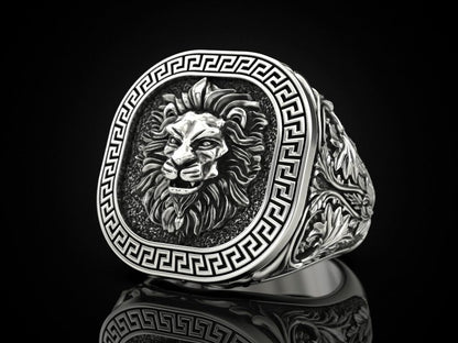 Zyan Gems | Unique Designed Lion Ring |  Sterling Silver Oxidized Ring
