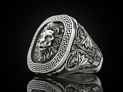 Zyan Gems | Unique Designed Lion Ring |  Sterling Silver Oxidized Ring