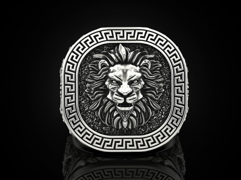 Zyan Gems | Unique Designed Lion Ring |  Sterling Silver Oxidized Ring