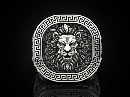 Zyan Gems | Unique Designed Lion Ring |  Sterling Silver Oxidized Ring