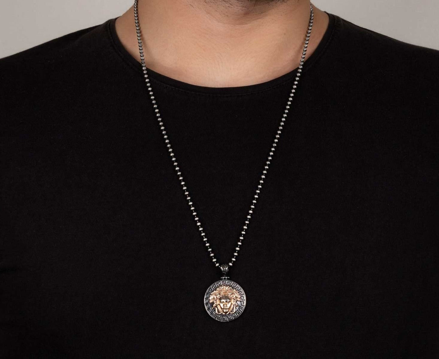 Zyan Gems | Unique Designed Medusa/  Pendant |  Sterling Silver Rosegold Plated Oxidized Pendant