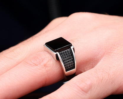 Turkish Onyx Stone Men's Ring Handmade Special Design