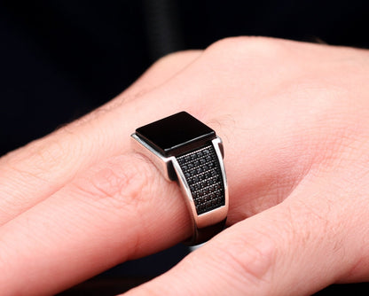 Turkish Onyx Stone Men's Ring Handmade Special Design