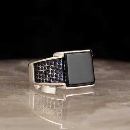 Turkish Onyx Stone Men's Ring Handmade Special Design