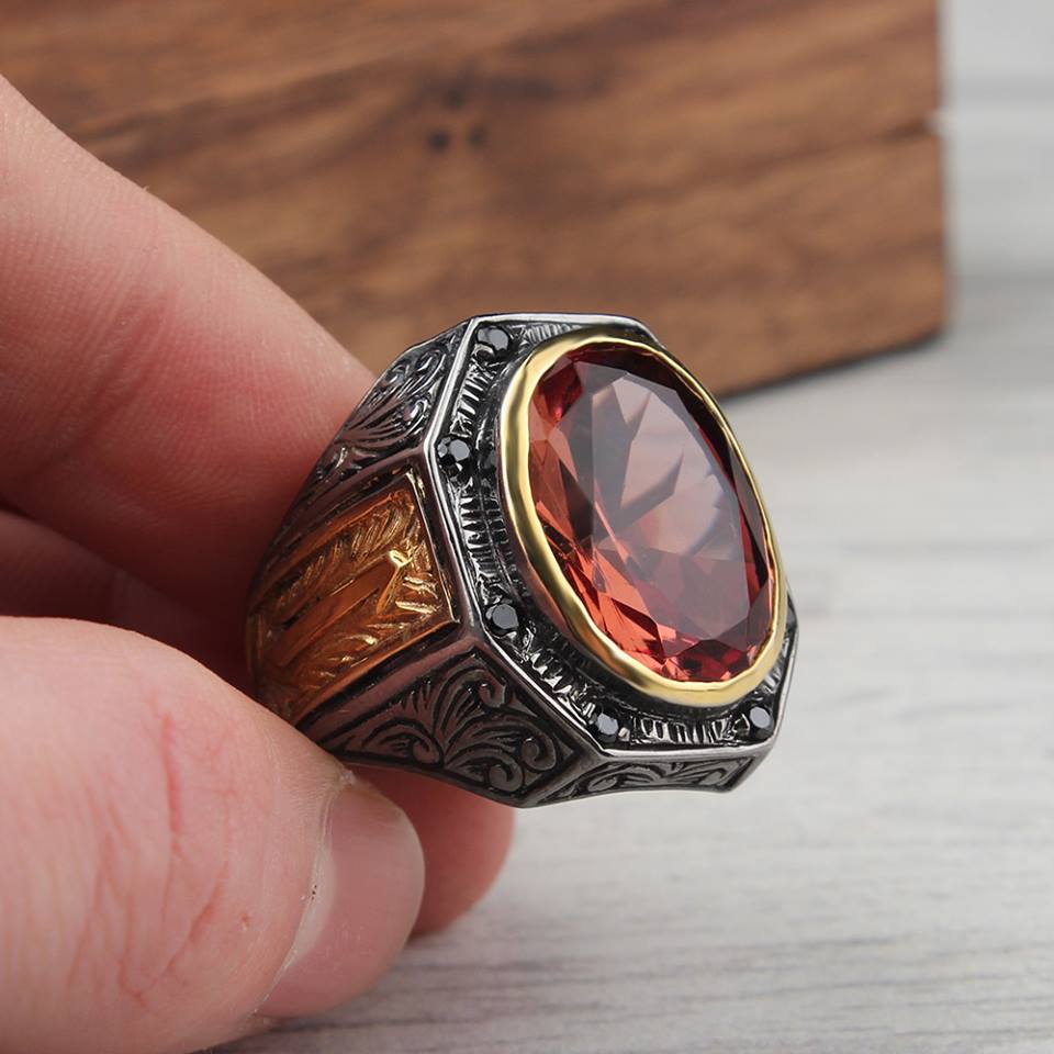 Turkish Zultanite Stone Rhodium Plated Handmade Ring