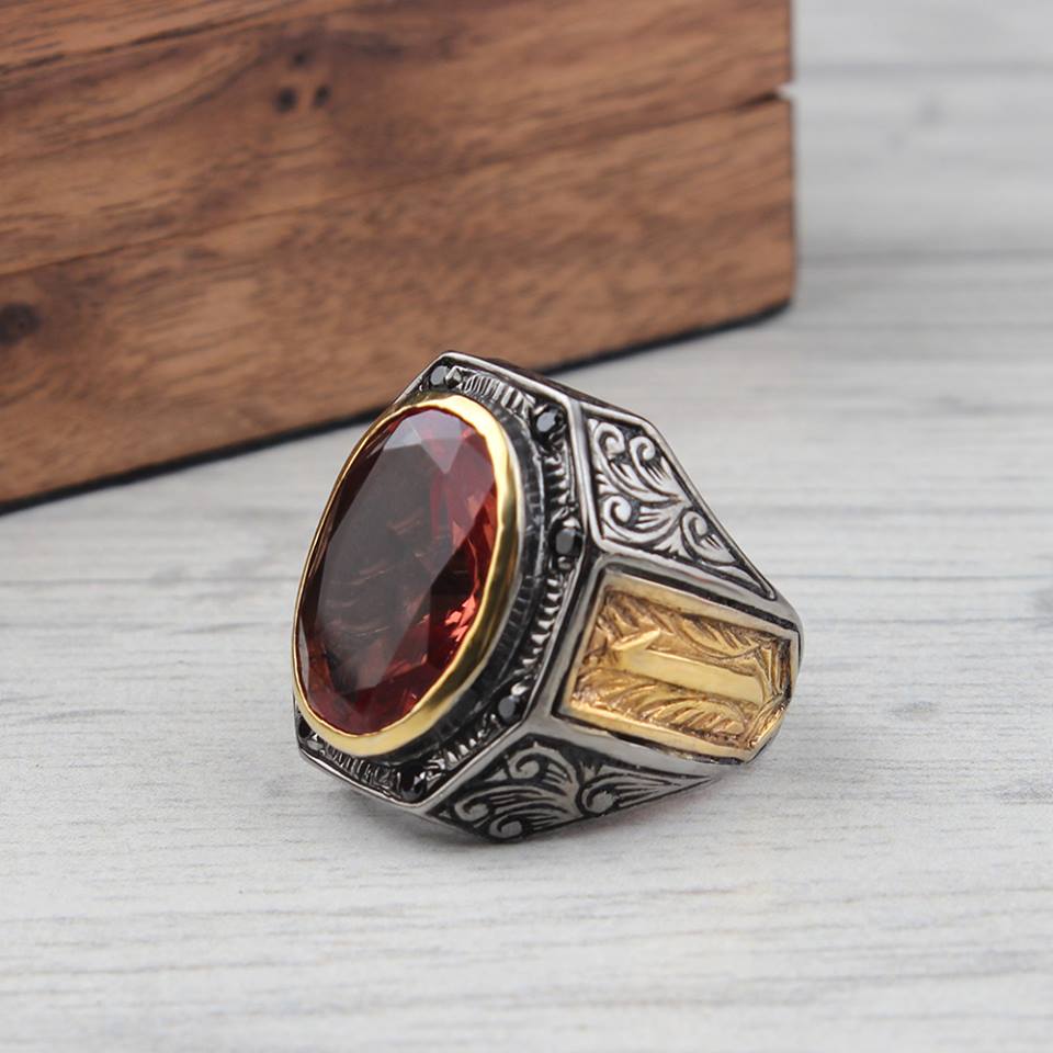 Turkish Zultanite Stone Rhodium Plated Handmade Ring