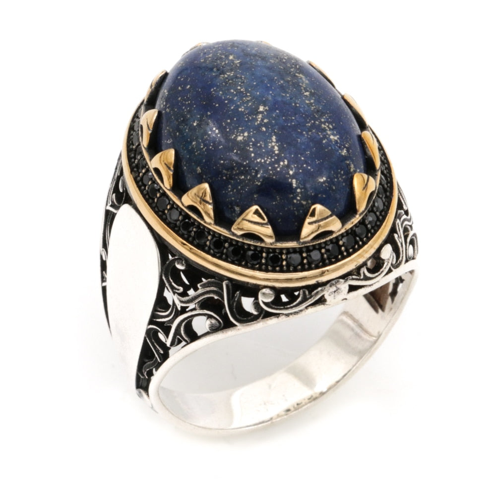 Turkish Lapis Lazuli Ring Handmade Premium Design
