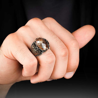 Alexandrite Stone Sultanite Handmade Silver Ring For Men