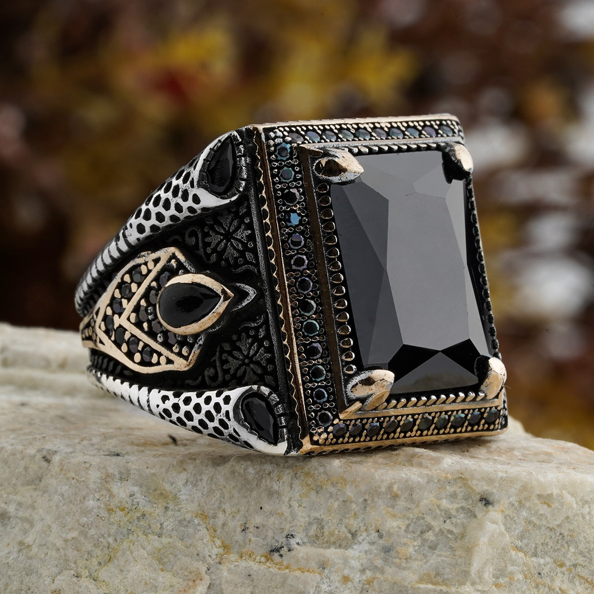 Turkish Real Zircon Stone Handmade Ring