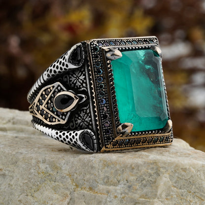 Turkish Real Zircon Stone Handmade Ring