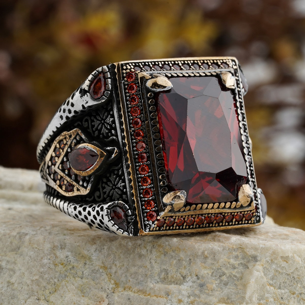 Turkish Real Zircon Stone Handmade Ring