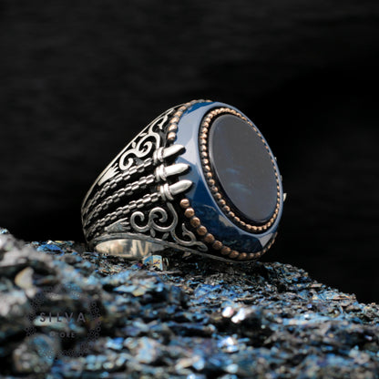 Turkish Tiger-eye With Special Cut zircon Handmade Exclusive Design