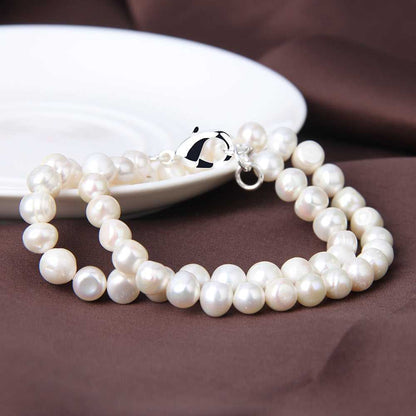Natural Round White Shell Pearl Choker Necklace