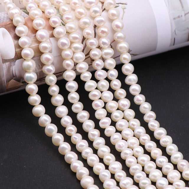 Natural Round White Shell Pearl Choker Necklace