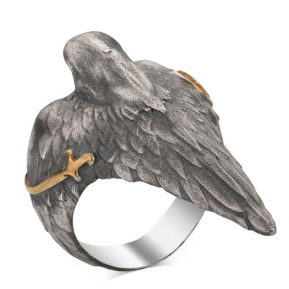 Hawk Ring, Silver Men Ring Elegant Islamic Design