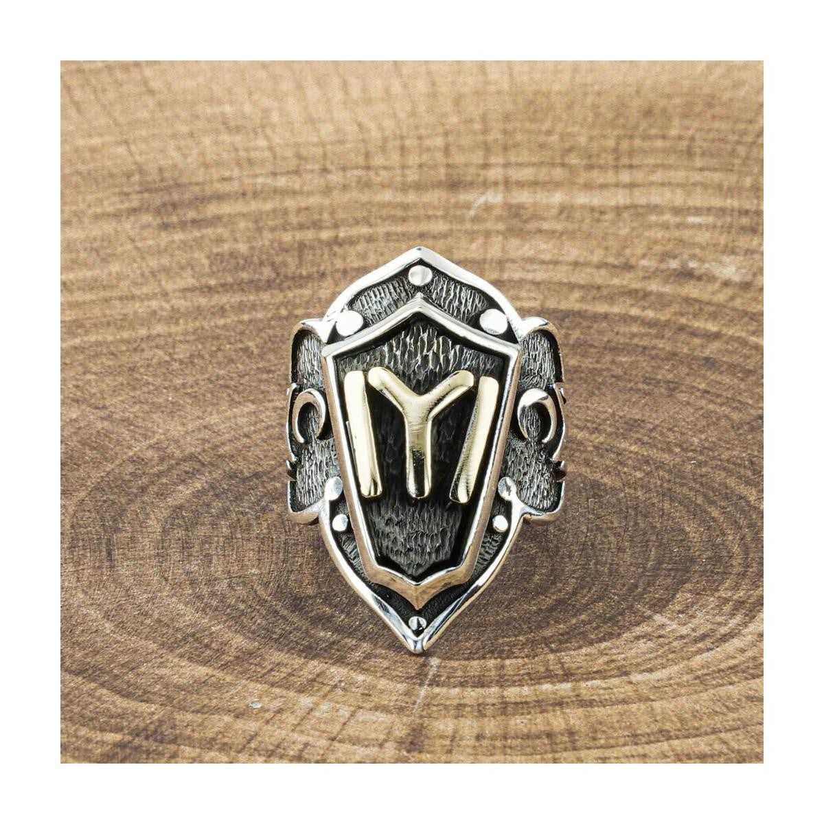 Ottoman Tribe Thumb Men Silver Ring, Ottoman Islamic Limited Edition RIng