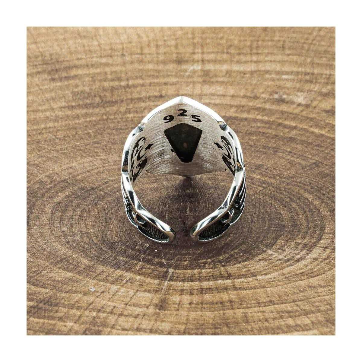 Ottoman Tribe Thumb Men Silver Ring, Ottoman Islamic Limited Edition RIng