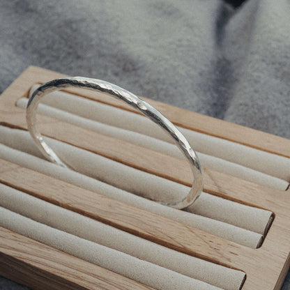 Zyan Gems | Adjustable Hammered Style Bangle/kadaa/Handcuff for Men & Boys |  Sterling Silver Bracelet