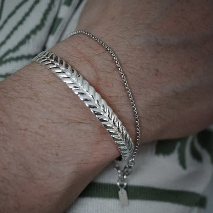 Zyan Gems | Adjustable Leaf Style Bangle/kadaa/Handcuff for Men & Boys |  Sterling Silver Bracelet