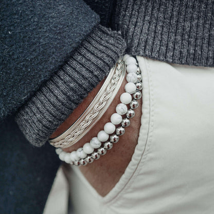Zyan Gems | Adjustable Braided Style Bangle/kadaa/Handcuff for Men & Boys |  Sterling Silver Bracelet