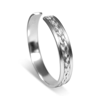 Zyan Gems | Adjustable Braided Style Bangle/kadaa/Handcuff for Men & Boys |  Sterling Silver Bracelet