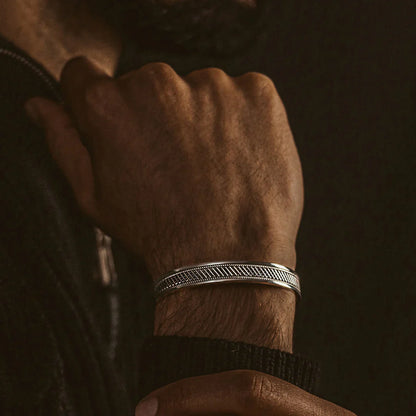 Zyan Gems | Unique Style Oxidized Sterling Silver Bangle/kadaa/Handcuff for Men & Boys |  Sterling Silver Bracelet